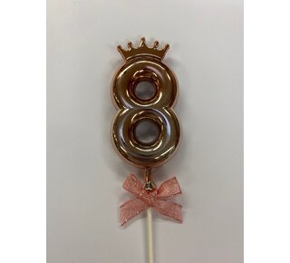 Cake topper ballon 8 roze