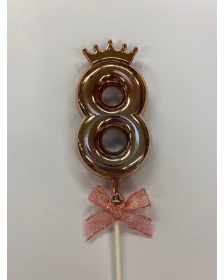 Cake topper ballon 8 roze