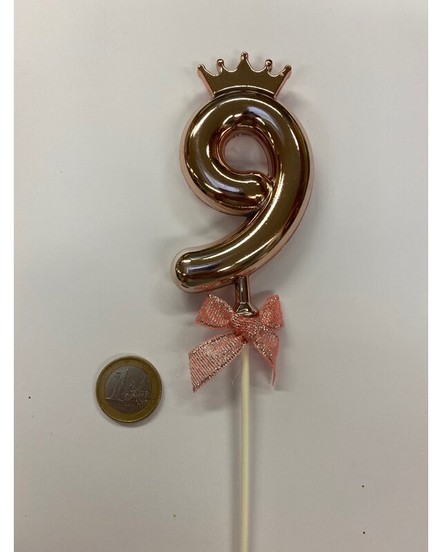 Cake topper ballon 9 roze