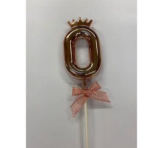 Cake topper ballon 0 roze