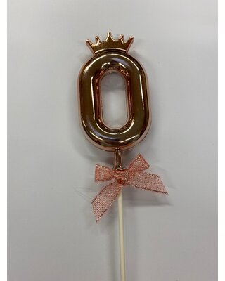 Cake topper ballon 0 roze