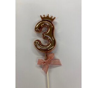 Cake topper ballon 3 roze