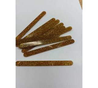 Acryl ijsstokjes glitter donker goud 10st