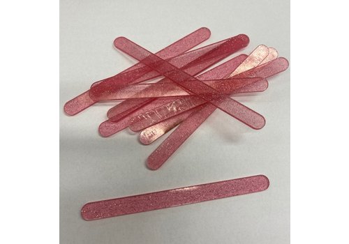 Acryl ijsstokjes glitter roze transparant 10st 
