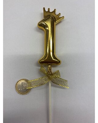 Cake topper ballon 1 goud