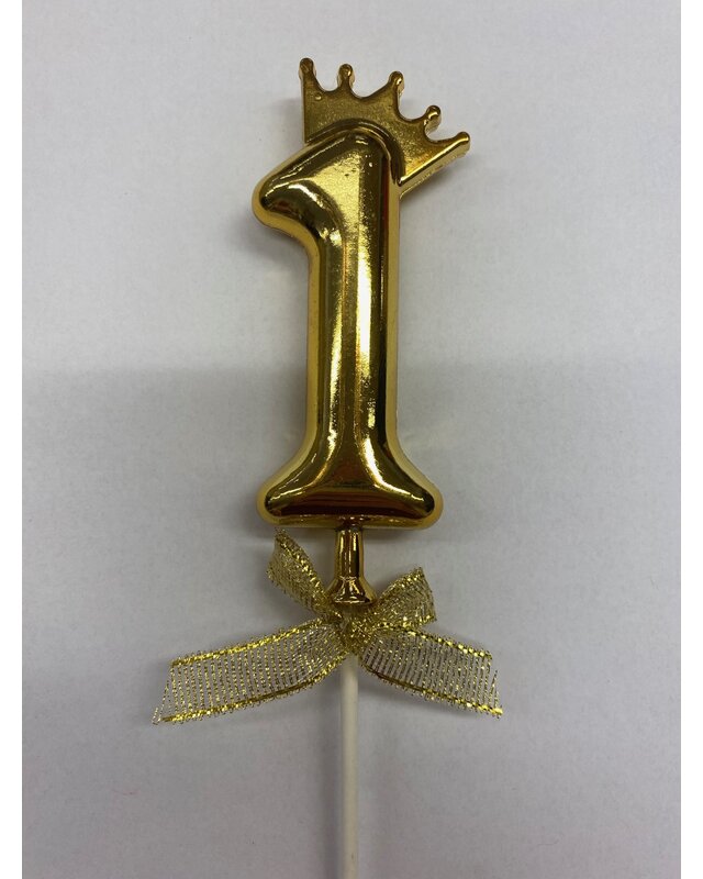 Cake topper ballon 1 goud