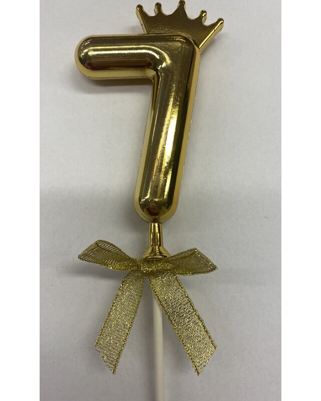 Cake topper ballon 7 goud