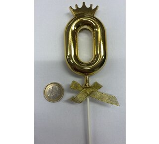 Cake topper ballon 0 goud