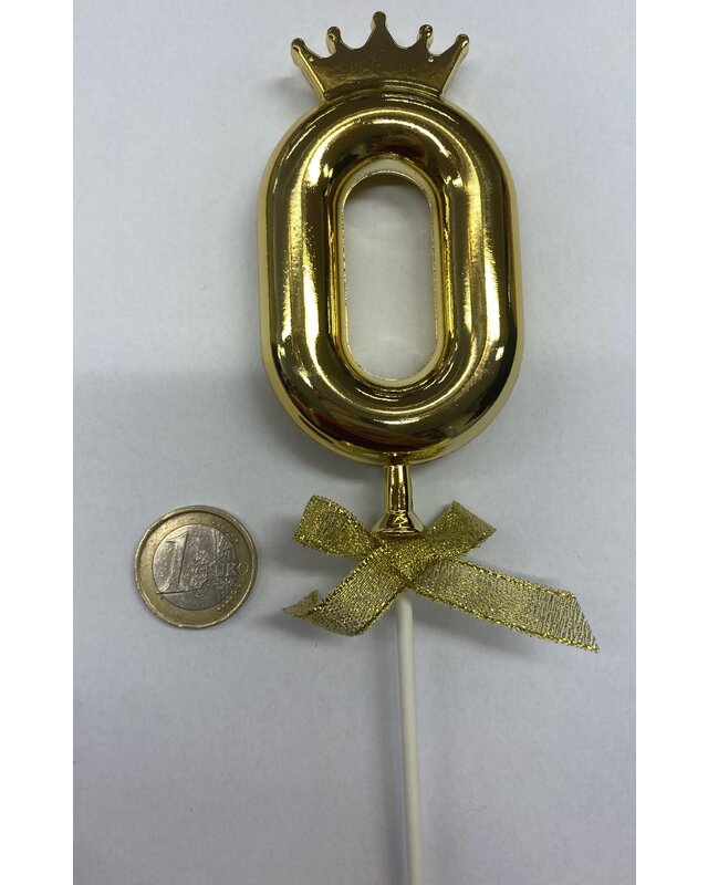 Cake topper ballon 0 goud