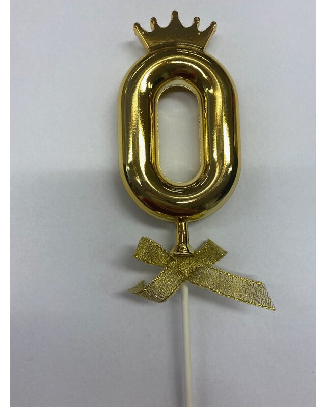 Cake topper ballon 0 goud