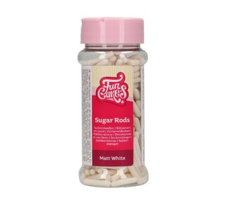 Funcakes FunCakes Matt Sugar Rods XL Wit 70 g
