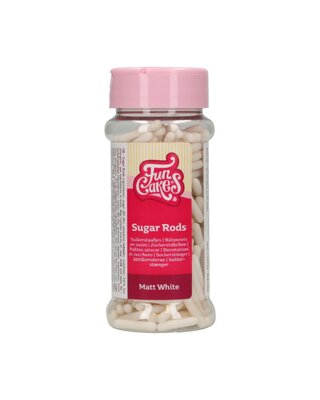 Funcakes FunCakes Matt Sugar Rods XL Wit 70 g