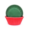 House of Marie Baking Cups Rood/Groen pk/50