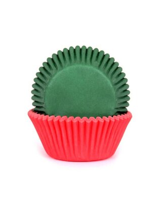 House of Marie House of Marie Baking Cups Rood/Groen pk/50