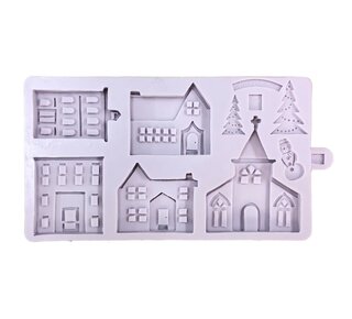 Funcakes Karen Davies Siliconen Mould - Winter Village