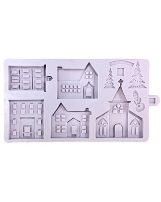 Funcakes Karen Davies Siliconen Mould - Winter Village