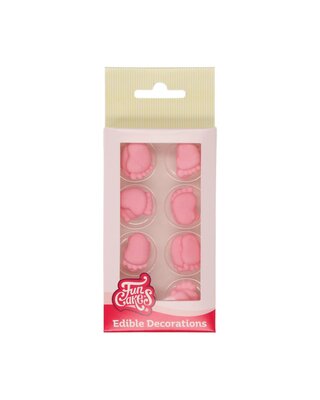 Funcakes Suikerdecoratie Baby Voetjes Roze Set/16