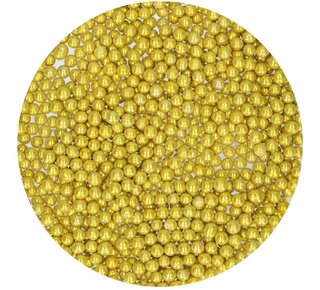 Funcakes FunCakes Suikerparels medium 4mm -Metallic Goud- 80g