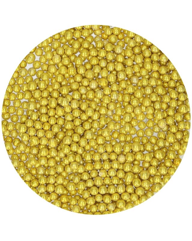 Funcakes FunCakes Suikerparels medium 4mm -Metallic Goud- 80g