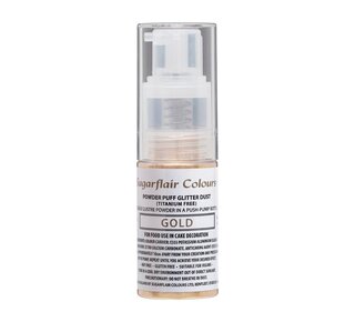 sugar flair Sugarflair Pump Spray Glitter Dust -Gold- E171 Free 10g