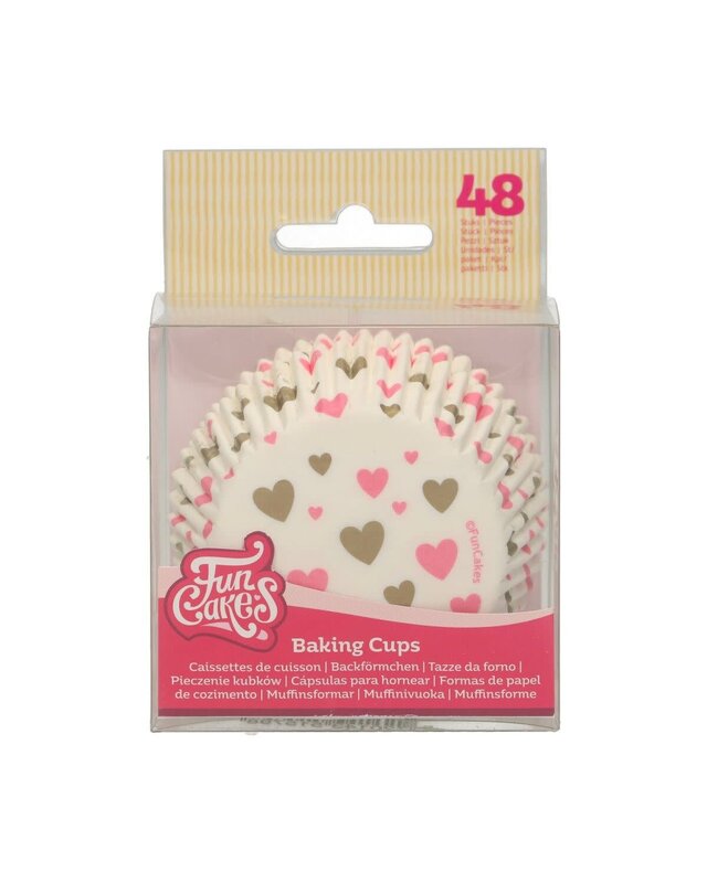 Funcakes FunCakes Baking Cups -Hearts- pk/48