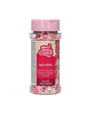 Funcakes FunCakes Hartjes Roze-Wit 60g