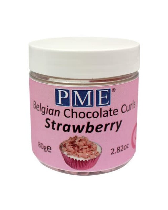 PME Belgische Chocolade krullen Aardbei 85 gram