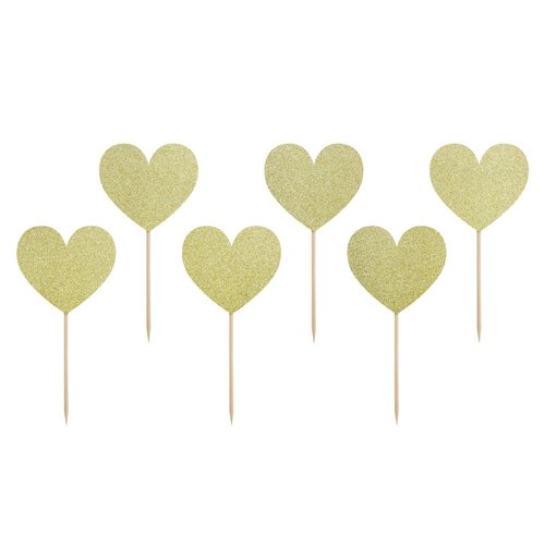 PartyDeco Cupcake Toppers Sweet Love - Hart Set/6 