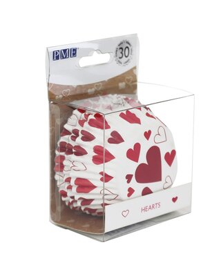 PME PME Foil Lined Baking Cups Hearts pk/30
