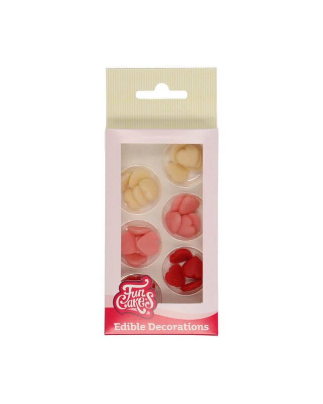 Funcakes FunCakes Marsepein Decoratie Hartjes Klein Assorti Set/30