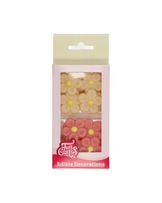 Funcakes FunCakes Marsepein Decoratie Margriet Wit/Roze Set/12