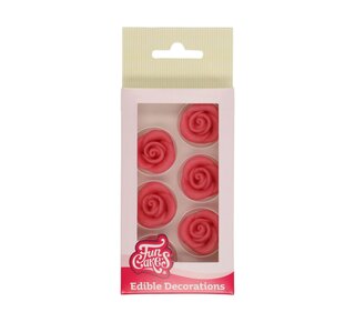 Funcakes FunCakes Marsepein Decoratie Rozen Roze Set/6