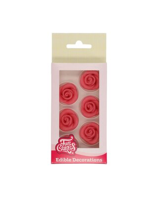 Funcakes FunCakes Marsepein Decoratie Rozen Roze Set/6