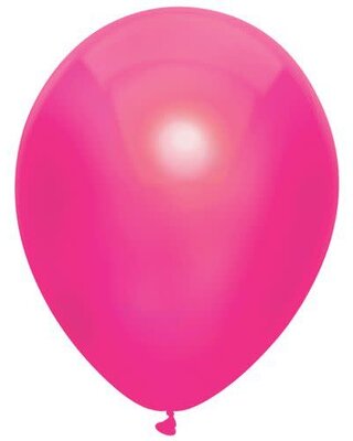 Ballonnen Metallic Hot pink 30cm 10st