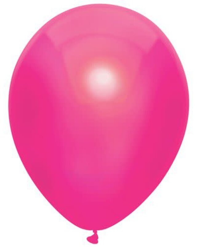 Ballonnen Metallic Hot pink 30cm 10st