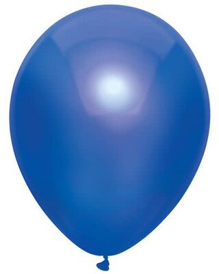 Haza Ballonnen Metallic marine blauw 30cm 10st
