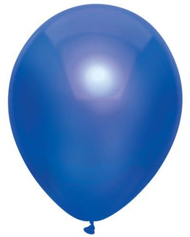 Haza Ballonnen Metallic marine blauw 30cm 10st