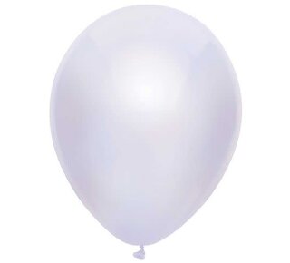 Haza Ballonnen Metallic wit 30cm 10st