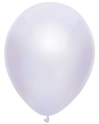Haza Ballonnen Metallic wit 30cm 10st