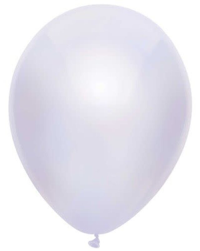 Haza Ballonnen Metallic wit 30cm 10st