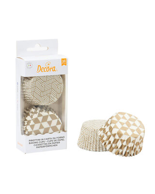 decora Geometrisch goud baking cups 36st