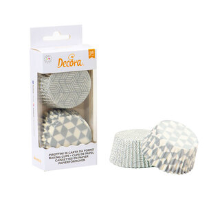 decora Geometrisch zilver baking cups 36st