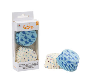 decora Blauw walvis baking cups 36st