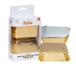 decora Rechthoekige baking cups goud 20st