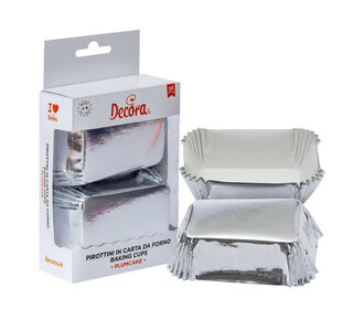 decora Rechthoekige baking cups zilver 20st