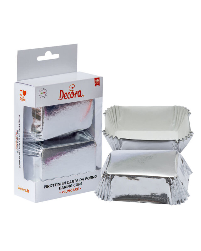 decora Rechthoekige baking cups zilver 20st