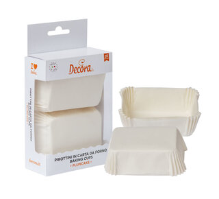 decora Rechthoekige baking cups wit 36st