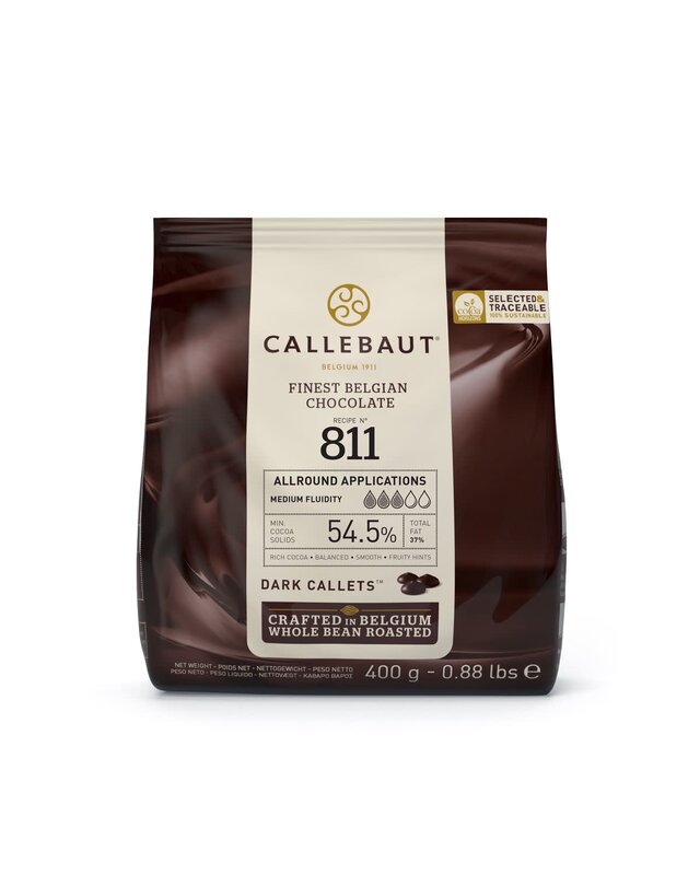 callebaut Callebaut Chocolade Callets -puur- 400g