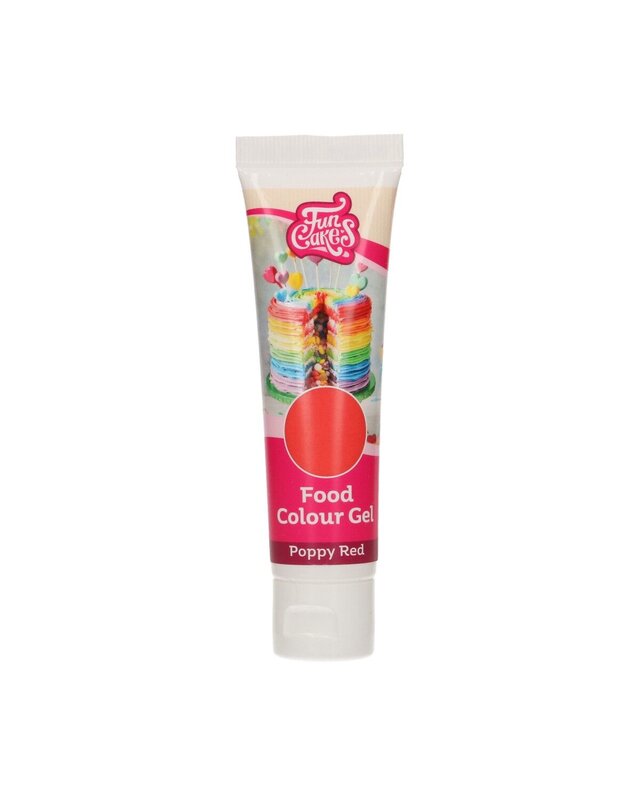 Funcakes Colour Gel - Poppy Red 30g