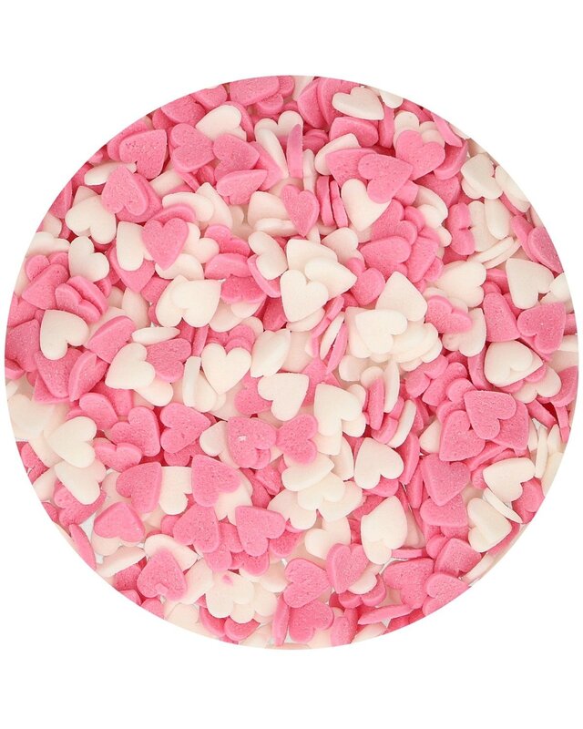 Funcakes FunCakes Hartjes Roze-Wit 60g